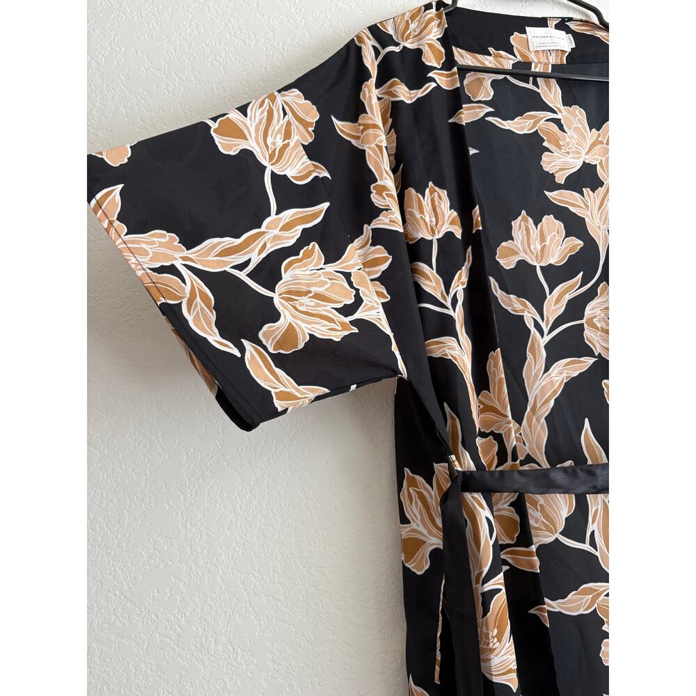 S/M Maison Du Soir Selena Kimono Black Gold Flora… - image 5